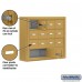 Salsbury Cell Phone Storage Locker - 4 Door High Unit (5 Inch Deep Compartments) - 12 A Doors and 2 B Doors - Gold - Surface Mounted - Master Keyed Locks
